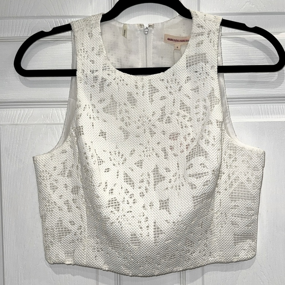 Rebecca Taylor Lace Cropped Top